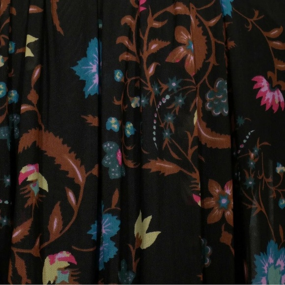 Free People Wildflower Honey Top Black Floral Size Small - Picture 10 of 13